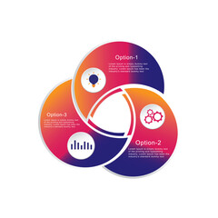3 overlapping vector infographic 