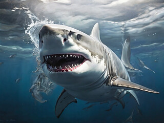 Naklejka premium great white shark