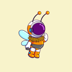 Cute astronaut wearing bee costume