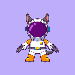 Cute astronaut wearing superhero costume