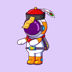 Cute Astronaut Vampire Chinese Cartoon