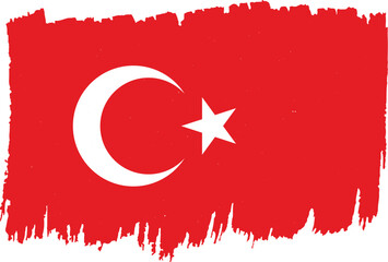 Turkiye flag in brush stroke effect