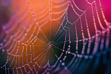 view of the strings of a spiders web - obrazy, fototapety, plakaty
