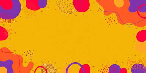 Bright background. Abstract shapes, bright colors. Minimalist pattern background.