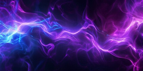Electric plasma streams, with bright, flowing currents of purple and blue energy