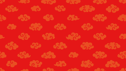 ドット柄の中華風の金雲のパターン背景