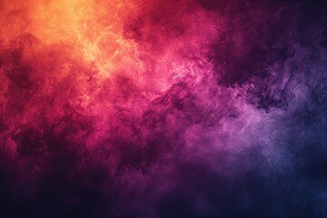 Dense multicolored smoke of red, orange and blue colors on a black isolated background. - obrazy, fototapety, plakaty