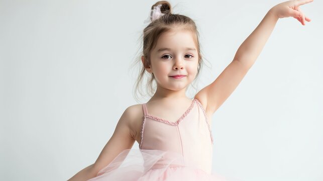 Little girl ballerina dancing