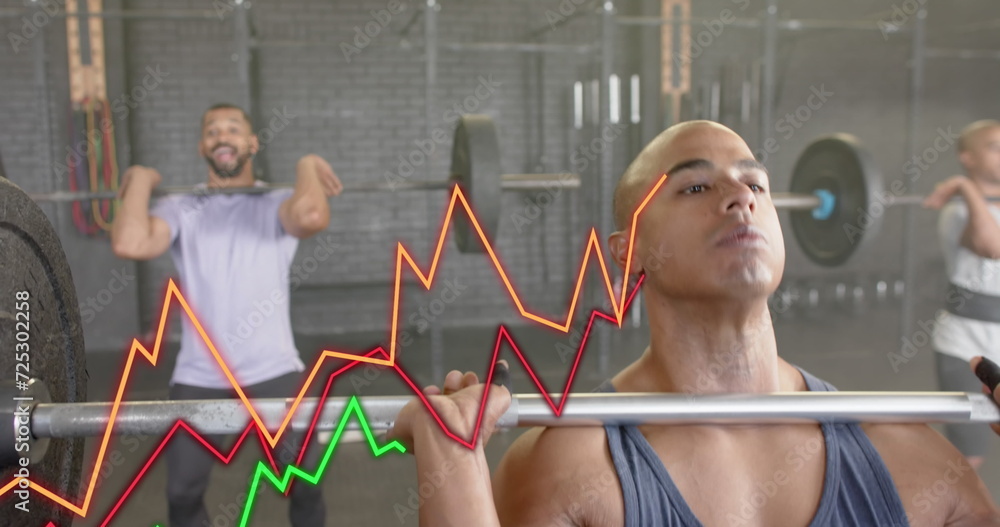 Poster image of graph processing data over diverse lifting barbells at gym