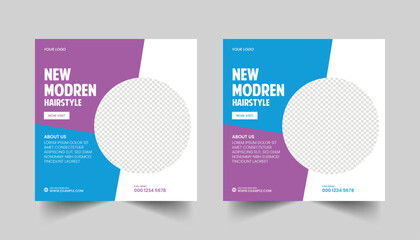 Barber shop hair salon social media template