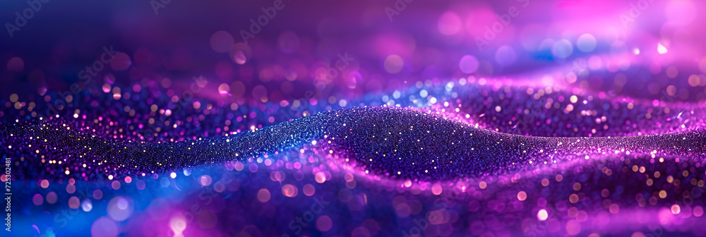 Wall mural festive glitter wavy abstract background of sparkling particles