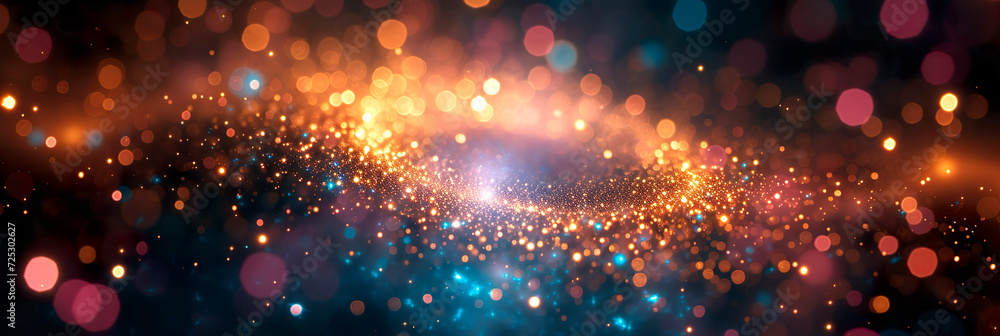 Wall mural festive glitter abstract background of multi colored particles