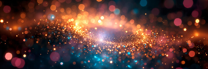 Festive glitter abstract background of multi colored particles - obrazy, fototapety, plakaty