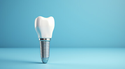 Dental implant against blue background