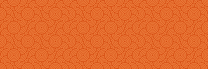 Seamless Ornate Orange Pattern for Elegant Textile and Wallpaper Design. Geometric Traditional Background. 