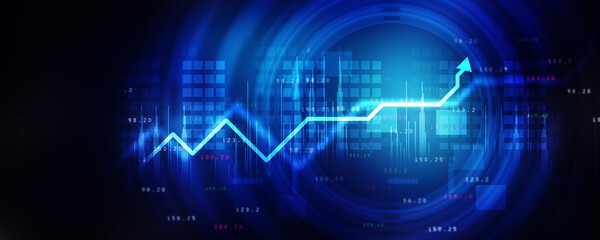 2d illustration Abstract futuristic electronic circuit technology background
