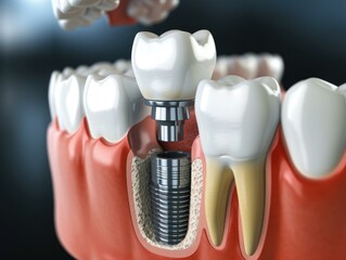 Dental implant with dental implant and dental implant. Generative AI.