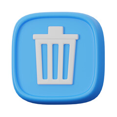 3D Button Trash Icon