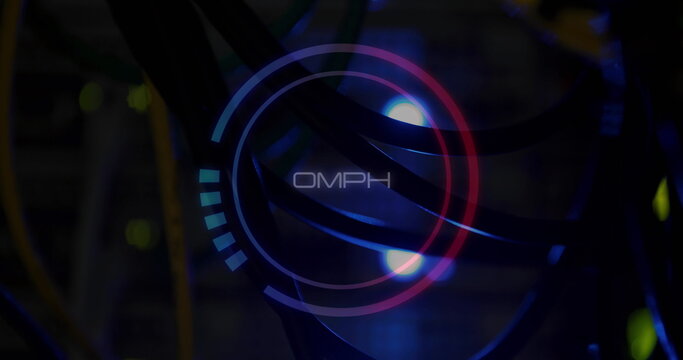 Image of speedometer over server room - Powered by Adobe