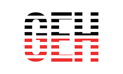 GEH three initial letter iconic line negative space minimal logo design vector template. monogram, abstract, wordmark, business, typography, minimalist, brand, company, flat, modern, unique, simple