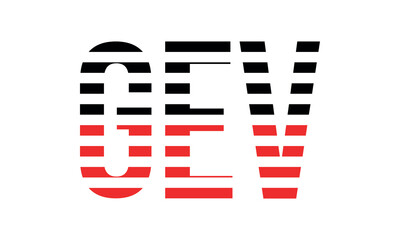 GEV three initial letter iconic line negative space minimal logo design vector template. monogram, abstract, wordmark, business, typography, minimalist, brand, company, flat, modern, unique, simple