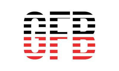 GFB three initial letter iconic line negative space minimal logo design vector template. monogram, abstract, wordmark, business, typography, minimalist, brand, company, flat, modern, unique, simple