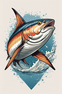 digital illustration of a tuna fish.