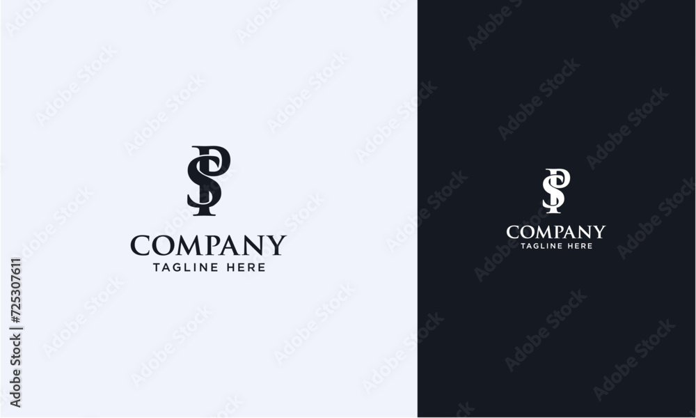 Fototapete SP or PS initial logo concept monogram,logo template designed to make your logo process easy and approachable. All colors and text can be modified