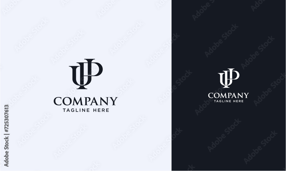 Fototapete UP initial logo concept monogram,logo template designed to make your logo process easy and approachable. All colors and text can be modified