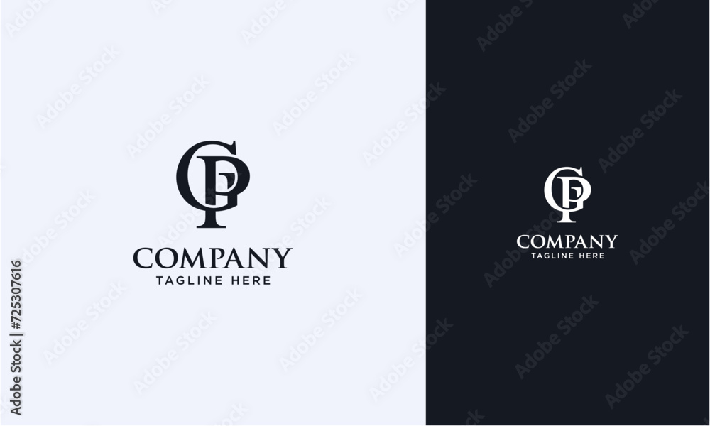 Fototapete GP initial logo concept monogram,logo template designed to make your logo process easy and approachable. All colors and text can be modified
