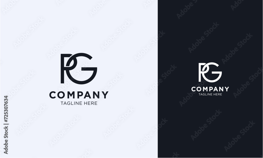 Fototapete PG initial logo concept monogram,logo template designed to make your logo process easy and approachable. All colors and text can be modified
