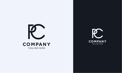 PC initial logo concept monogram,logo template designed to make your logo process easy and approachable. All colors and text can be modified - obrazy, fototapety, plakaty
