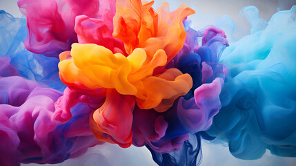 Smoke of bright rainbow colors banner wallpaper background