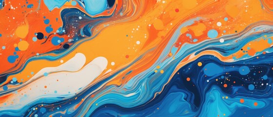 Elevate your space with this abstract marbling oil acrylic paint background illustration, perfect for an artistic wallpaper, Ai Generated.