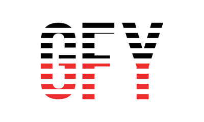 GFY three initial letter iconic line negative space minimal logo design vector template. monogram, abstract, wordmark, business, typography, minimalist, brand, company, flat, modern, unique, simple