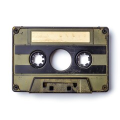 Vintage audio cassette tape isolated on white background for retro music designs, Ai Generated.