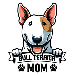 Bull Terrier mom- Typography t-shirt design illustration vector

