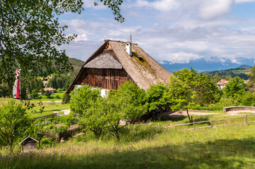 The old Maso Plattner (typical Tyrolean farm), site of the Bees Museum, Costalovara, municipality of Ritten, South Tyrol. Trentino Alto Adige, northern Italy, Juni 13, 2023