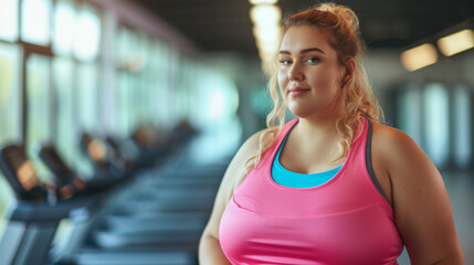 Fototapeta premium Confident Woman Ready for Gym Workout.