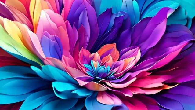 Colorful abstract flower. AI
