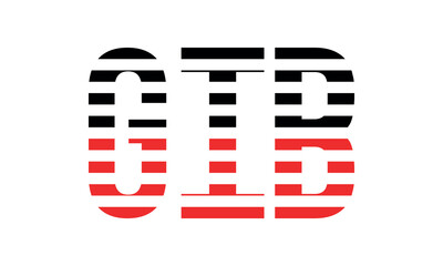 GIB three initial letter iconic line negative space minimal logo design vector template. monogram, abstract, wordmark, business, typography, minimalist, brand, company, flat, modern, unique, simple