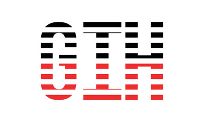 GIH three initial letter iconic line negative space minimal logo design vector template. monogram, abstract, wordmark, business, typography, minimalist, brand, company, flat, modern, unique, simple