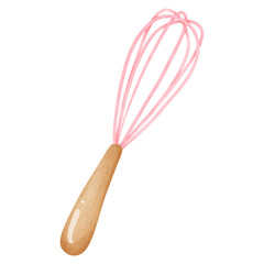 Pink whisk watercolor drawing watercolor drawing