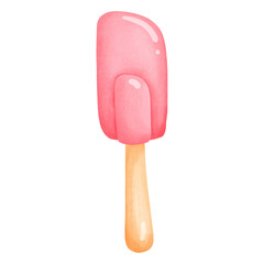 Pink silicone spatula watercolor drawing