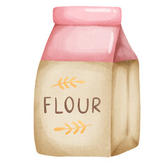 Bag of flour watercolor drawing