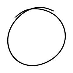 Fototapeta na wymiar Black Hand Drawn Circle Black Scribble Circle