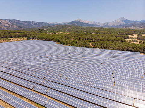 parque de energ&iacute;a solar fotovoltaica, ses Barraques, Calvi&aacute;, Mallorca, Balearic Islands, Spain