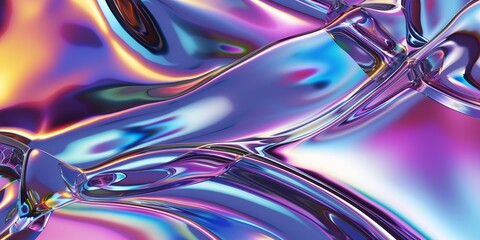 Abstract metallic sheen, with a mix of chrome and iridescent colors
