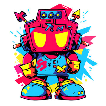 Art Illustration Cute Warrior with Armor and weapon style abstraction, sticker, print t-shirt design PNG transparent