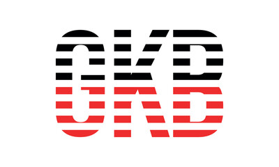 GKB three initial letter iconic line negative space minimal logo design vector template. monogram, abstract, wordmark, business, typography, minimalist, brand, company, flat, modern, unique, simple